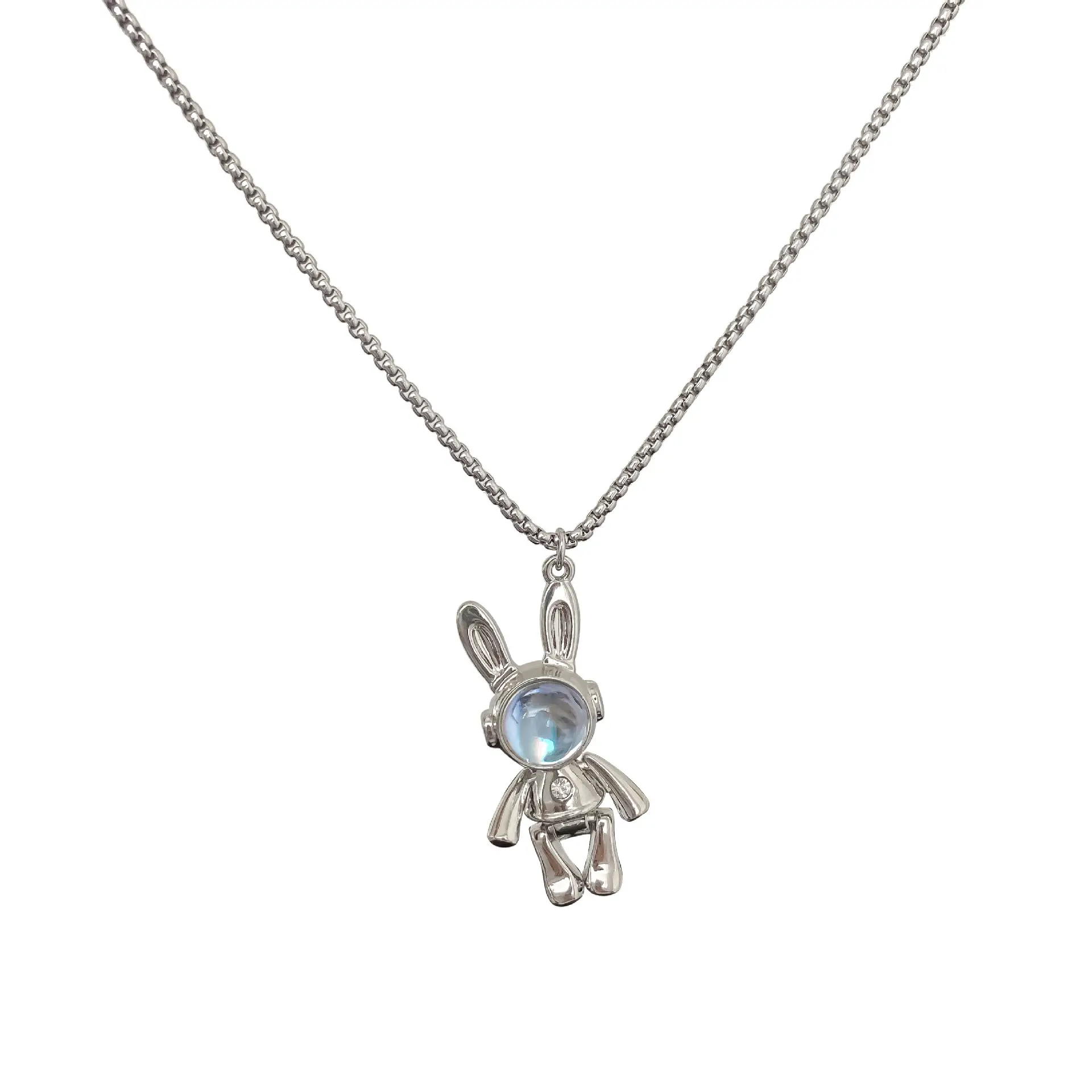 Movable Rabbit Necklace for Men Women Titanium Steel Hip Hop Style - Image 6