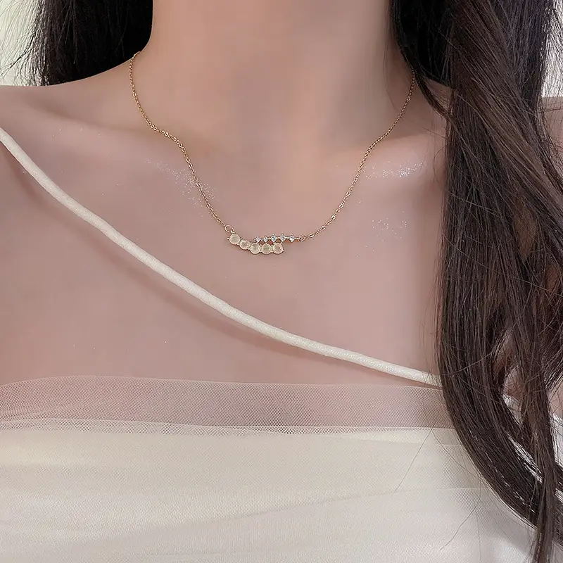 Pearl & Zircon Necklace for Women Gold Chain - Image 3