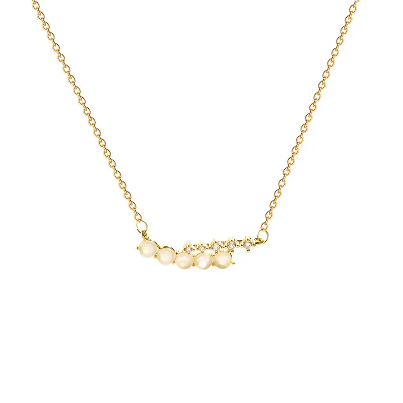 Pearl & Zircon Necklace for Women Gold Chain - Image 6