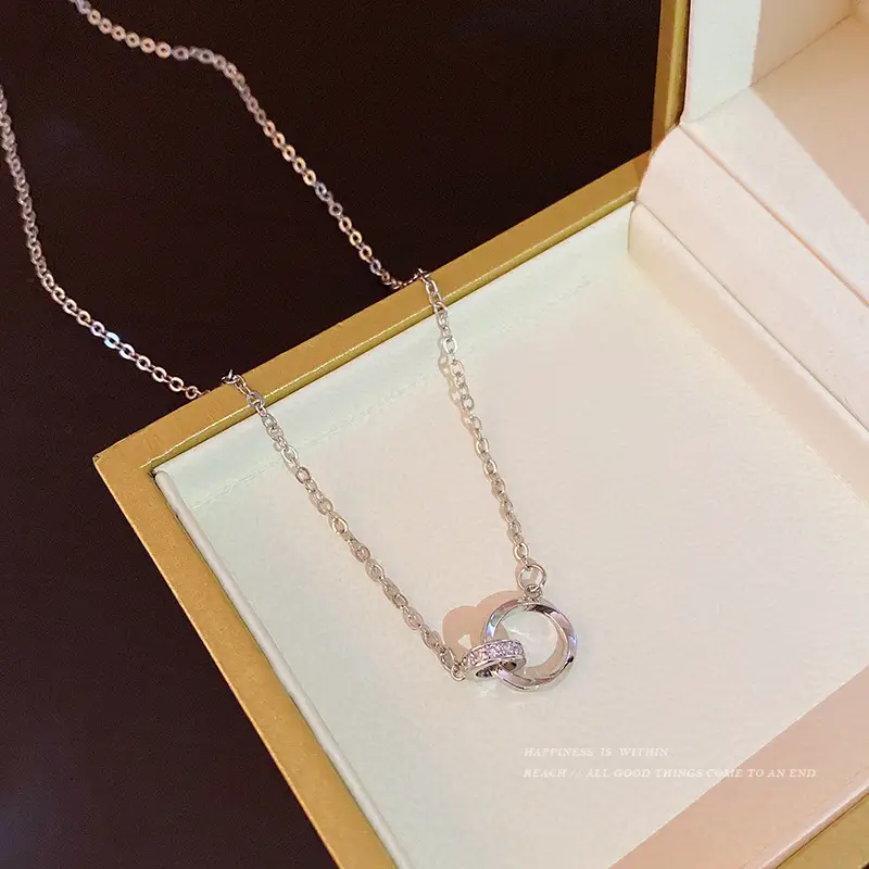 Pearl & Zircon Necklace for Women Gold Chain — feature 1