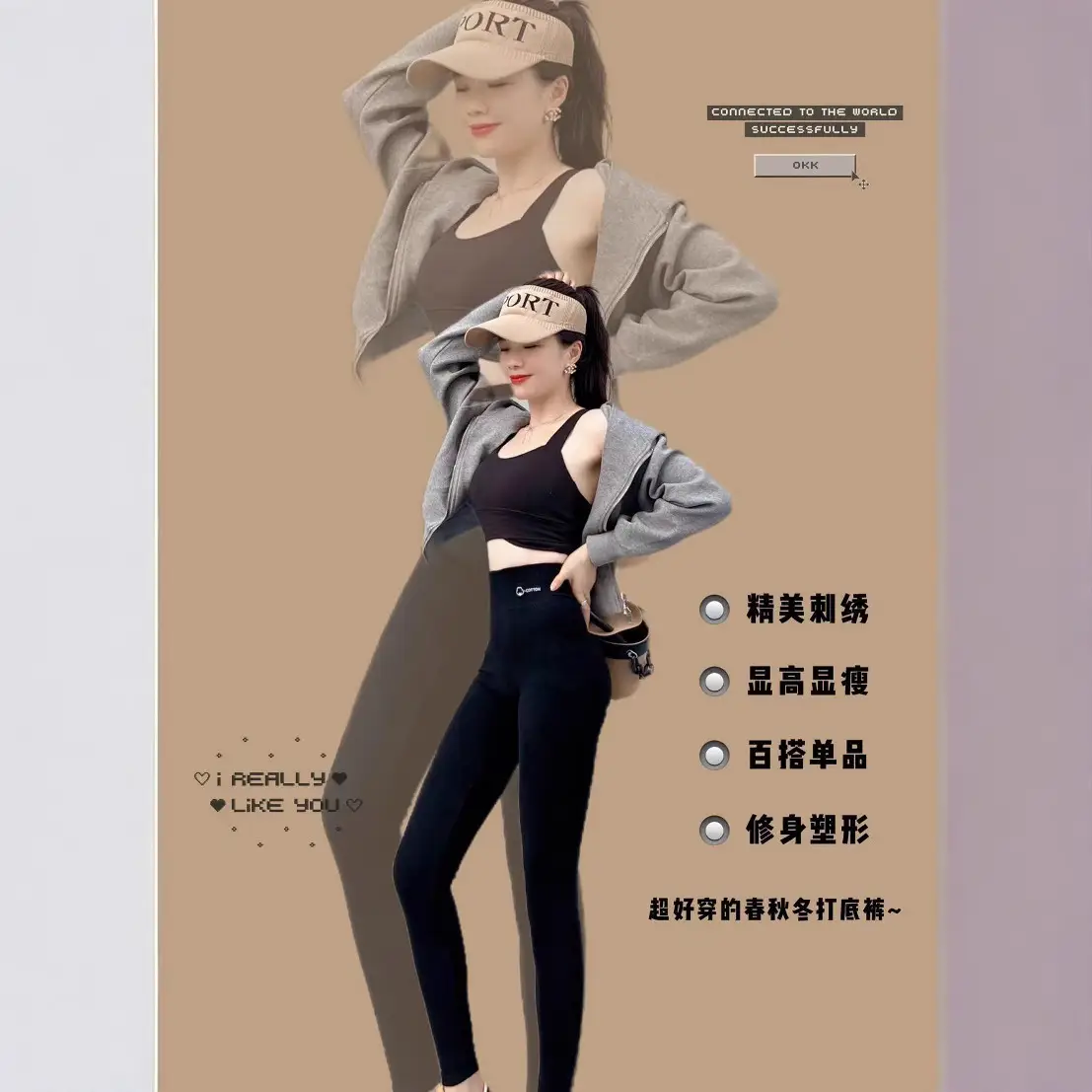 Women's Grey Fleece Leggings Winter Thickened Large - Image 16
