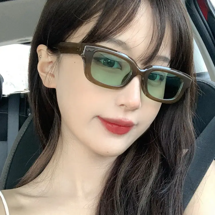 Kedun Green Minimalist Square Sunglasses 2022