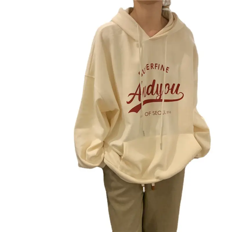 Women's Navy Blue Hooded Sweatshirt with "Superfin Andorah" Print - Image 6