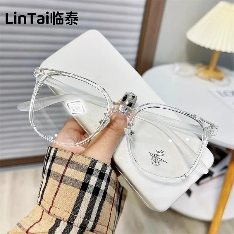 Korean Style Large Frame Anti-Blue Light Glasses for Men Women - Image 4