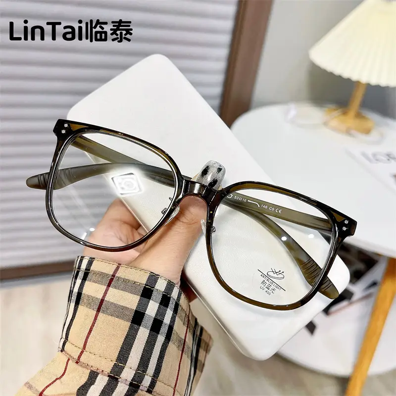 Korean Style Large Frame Anti-Blue Light Glasses for Men Women - Image 5