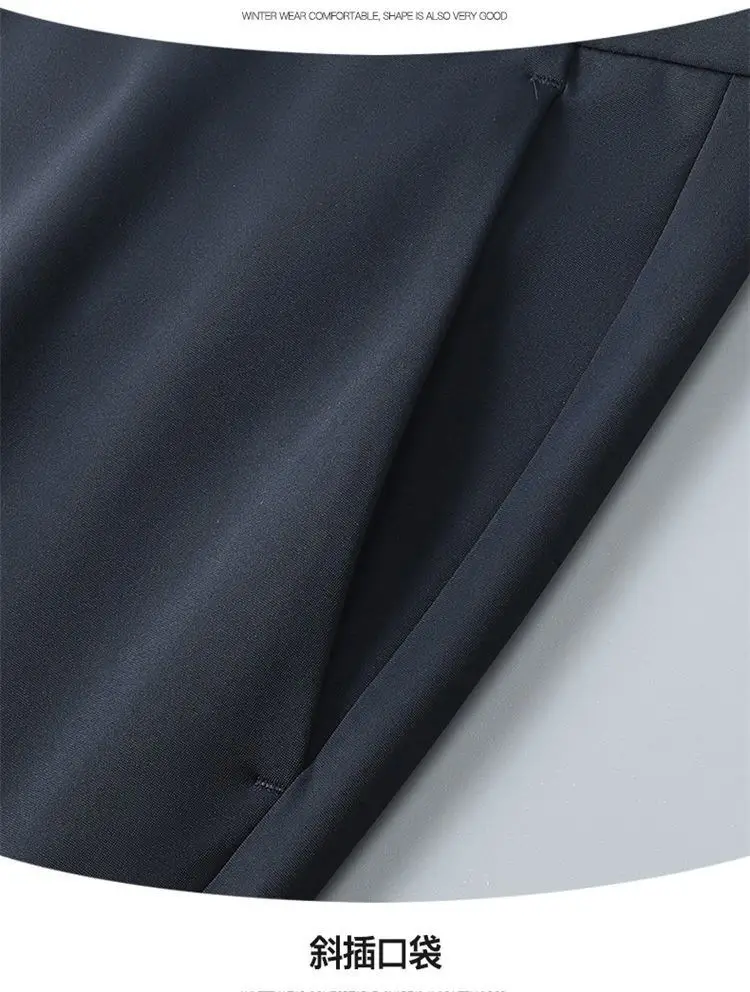 Men Elastic High Waist Trousers Grey — feature 12
