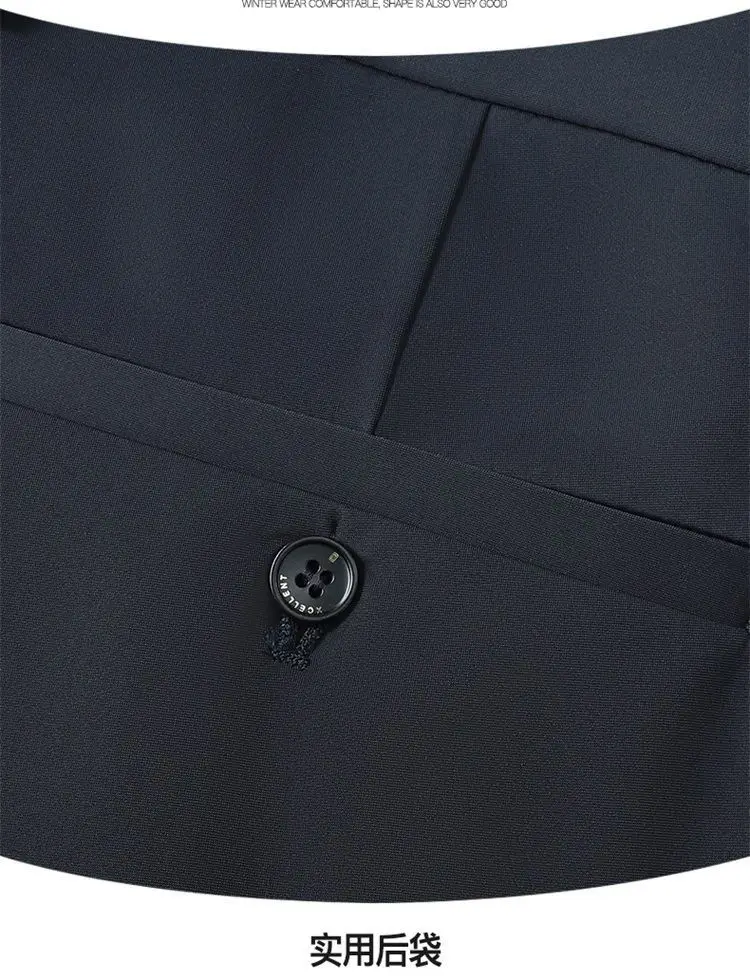 Men Elastic High Waist Trousers Grey — feature 13
