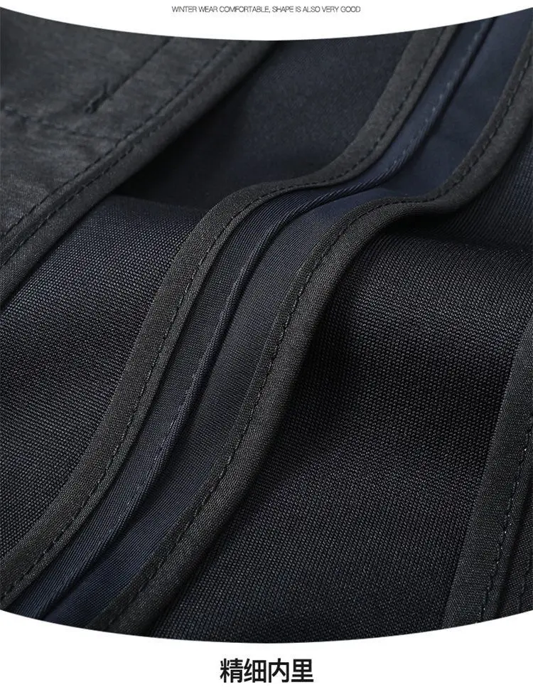 Men Elastic High Waist Trousers Grey — feature 14
