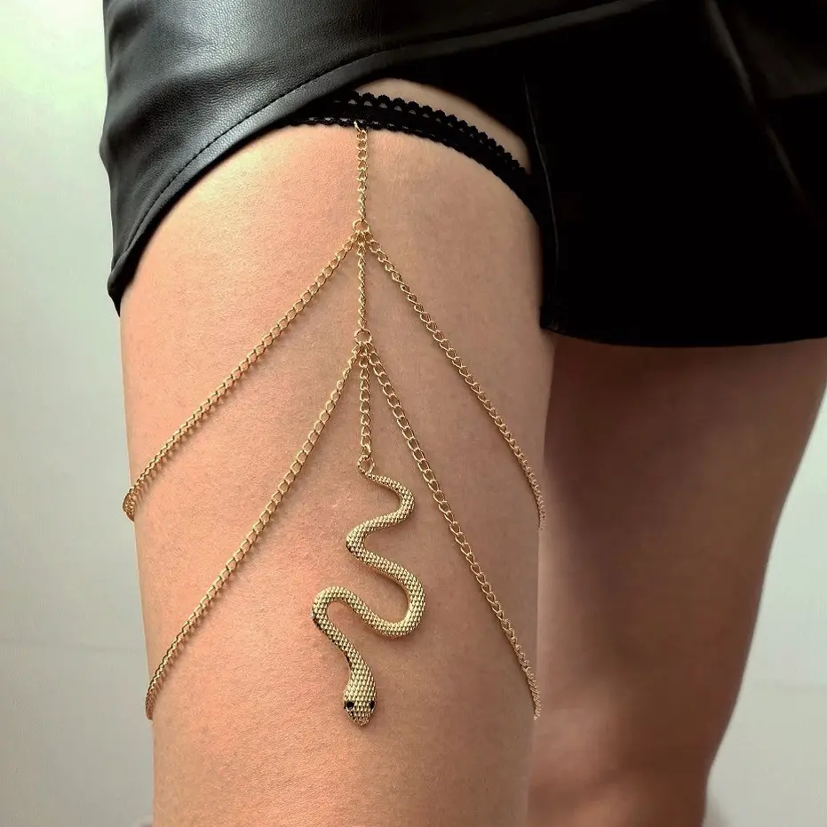 Golden Snake Chain Double Thigh Accessory for Women