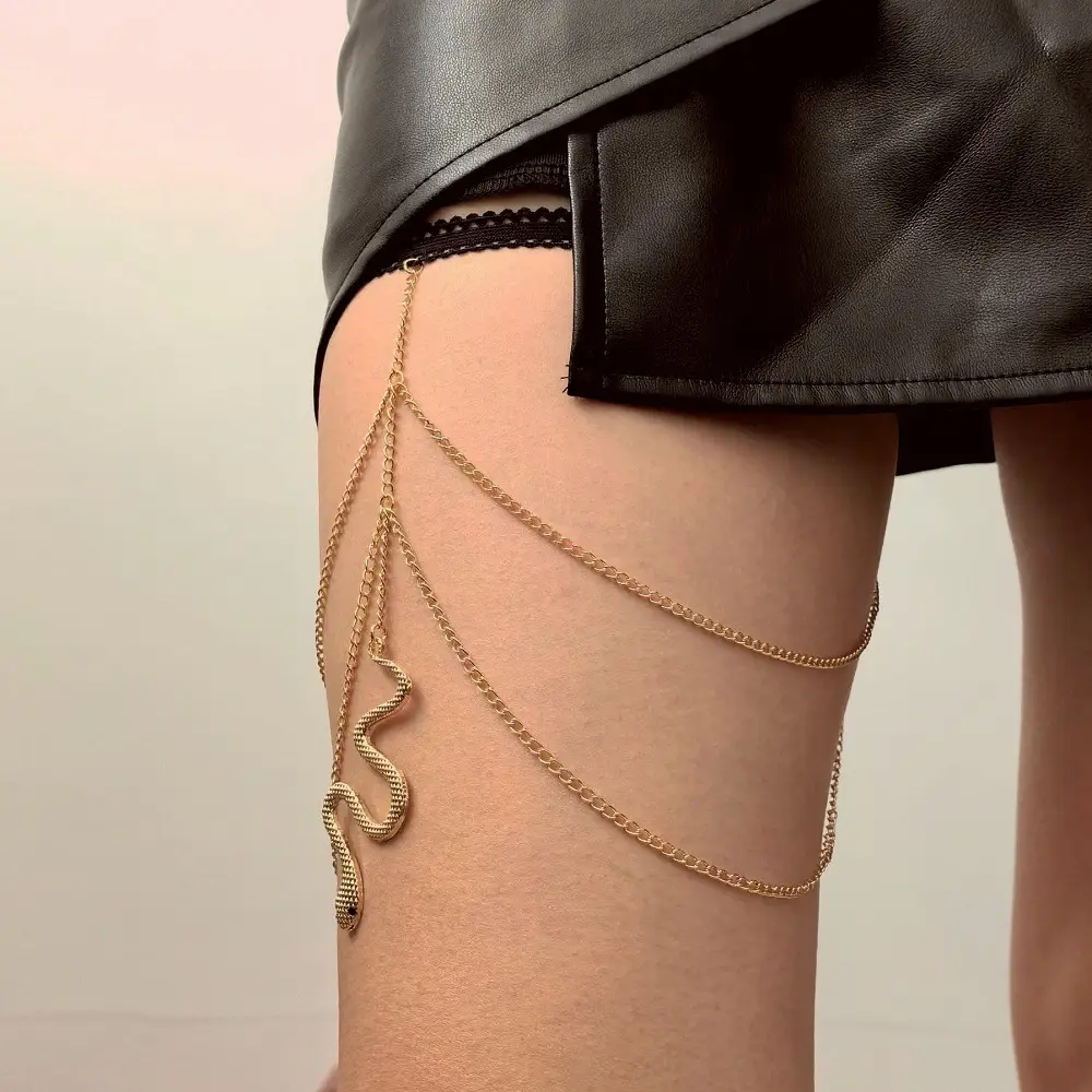 Golden Snake Chain Double Thigh Accessory for Women