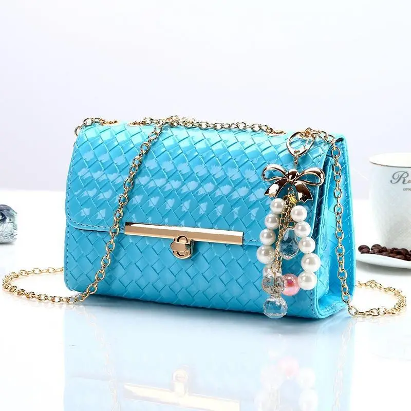 Black Embroidered Chain Shoulder Bag for Women - Image 10