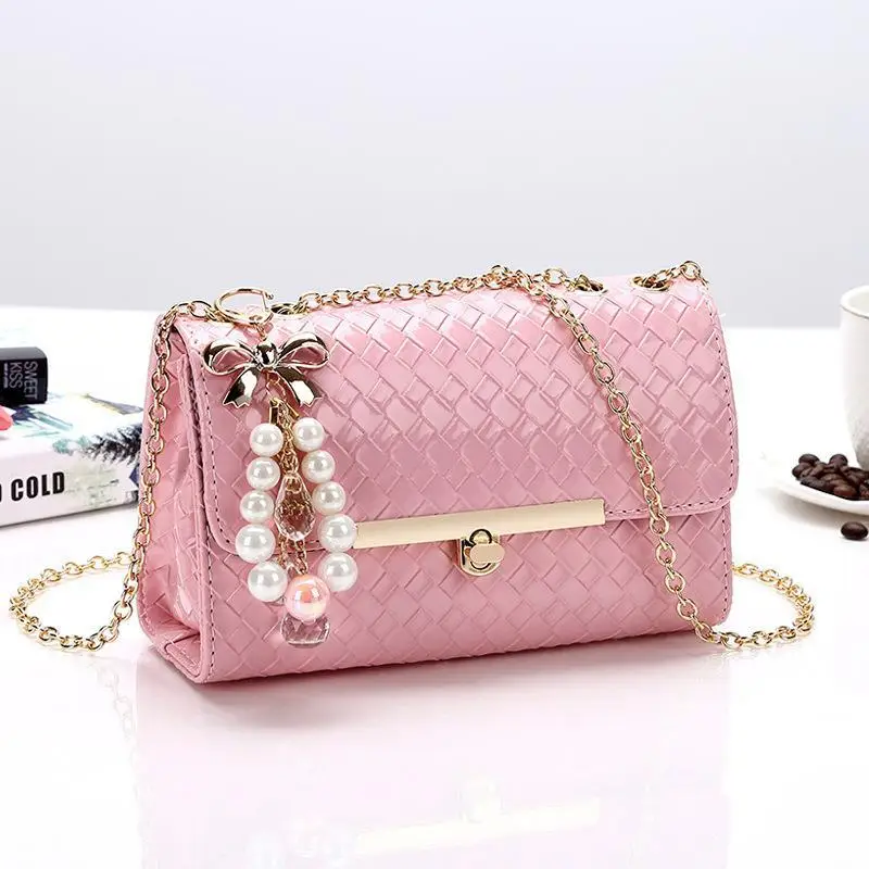 Black Embroidered Chain Shoulder Bag for Women - Image 4