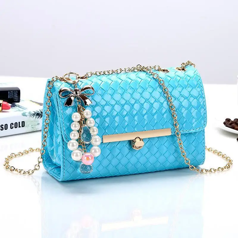 Black Embroidered Chain Shoulder Bag for Women - Image 5