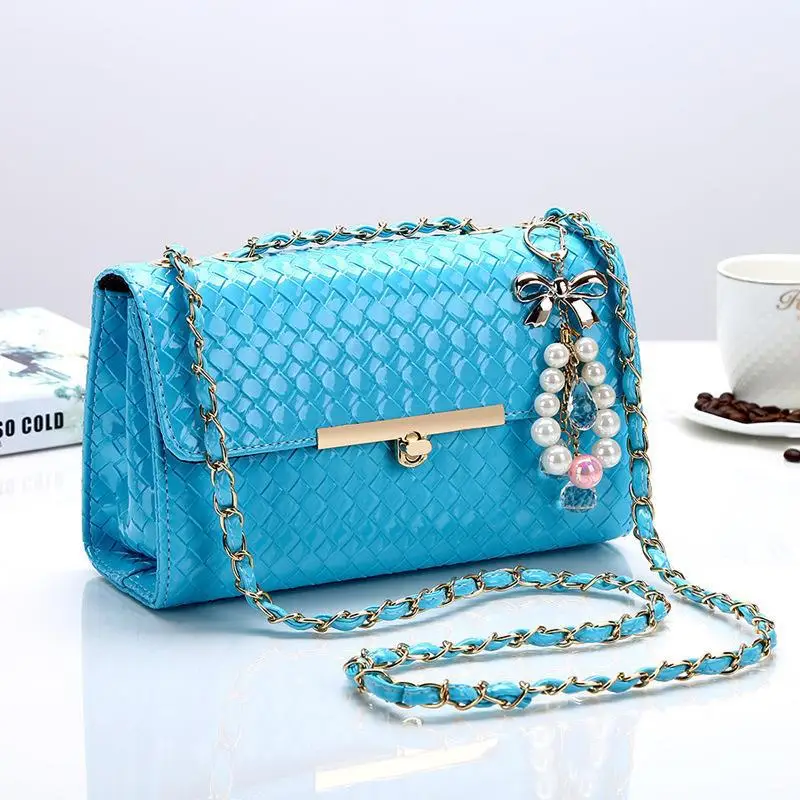Black Embroidered Chain Shoulder Bag for Women - Image 7