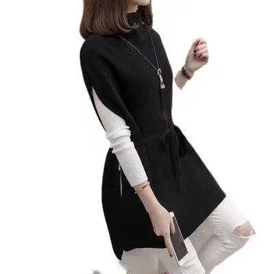 Women Half Turtleneck Waistcoat Sweater Suit Beige Spring Fall 2025 - Image 5