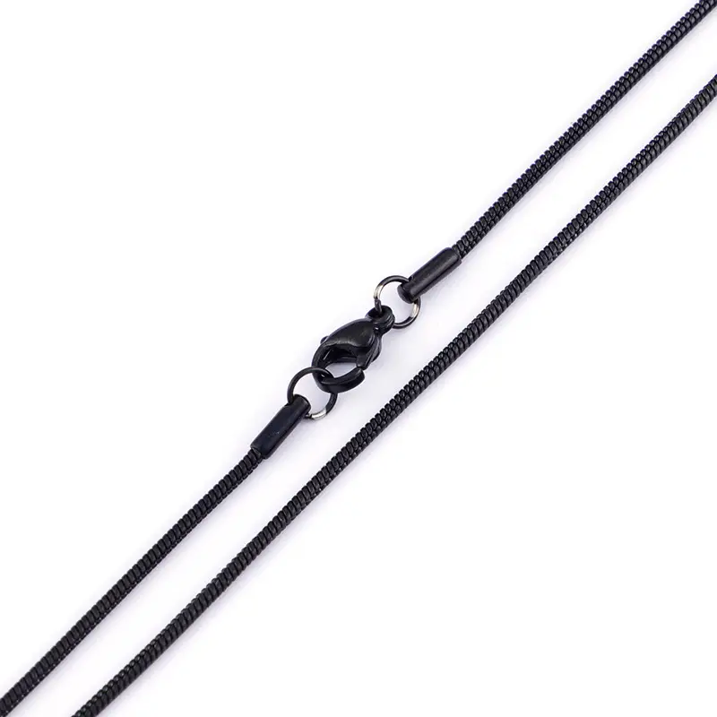 Stainless Steel Men's Women's Necklace 450x2mm Black - Image 11