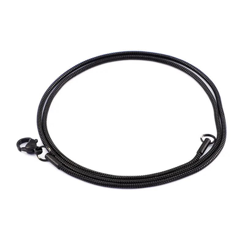 Stainless Steel Men's Women's Necklace 450x2mm Black - Image 3