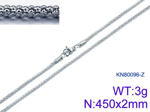 Stainless Steel Men's Women's Necklace 450x2mm Black - Image 4