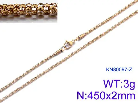 Stainless Steel Men's Women's Necklace 450x2mm Black - Image 5