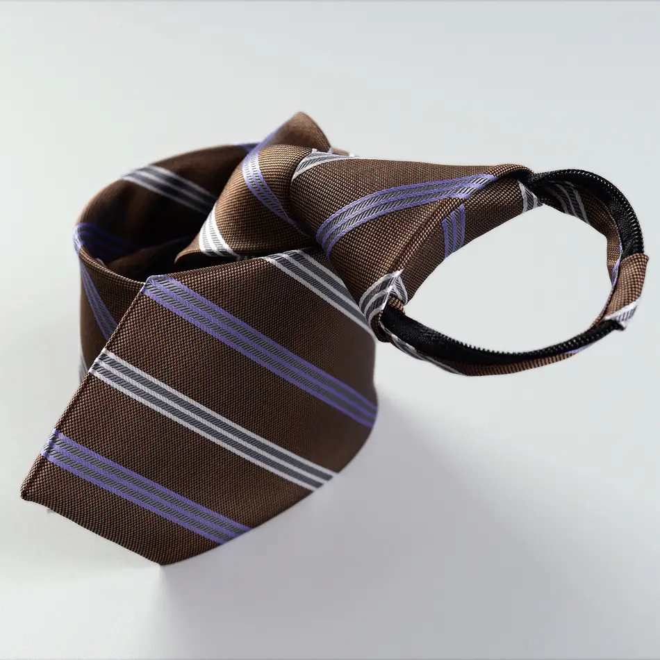 Men's Blue Striped Zipper Tie for Business, Wedding, or Casual Wear - Image 38
