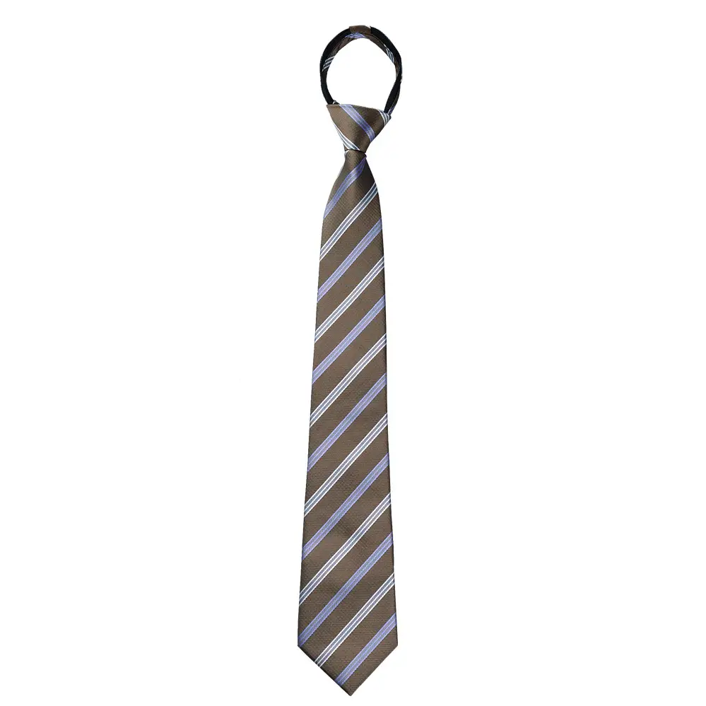 Men's Blue Striped Zipper Tie for Business, Wedding, or Casual Wear - Image 39