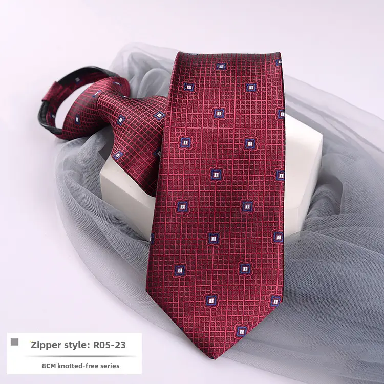 Men's Blue Striped Zipper Tie for Business, Wedding, or Casual Wear - Image 23