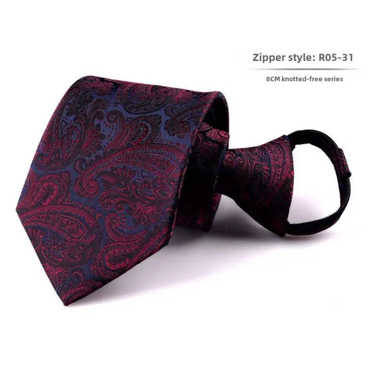 Men's Blue Striped Zipper Tie for Business, Wedding, or Casual Wear - Image 31