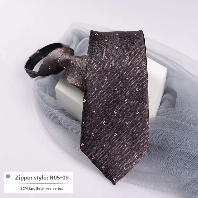 Men's Blue Striped Zipper Tie for Business, Wedding, or Casual Wear - Image 9