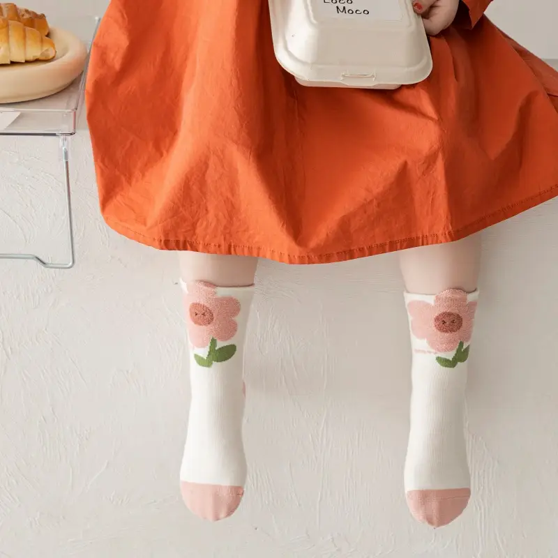 Girls White Lace Socks with Black Leather Shoes — feature 105