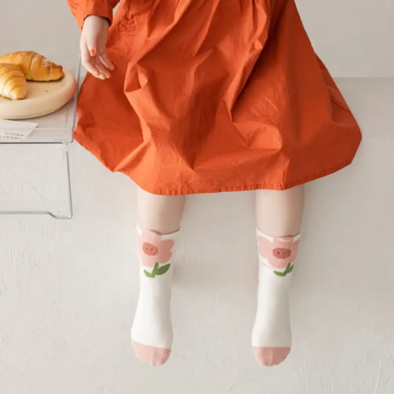 Girls White Lace Socks with Black Leather Shoes — feature 107