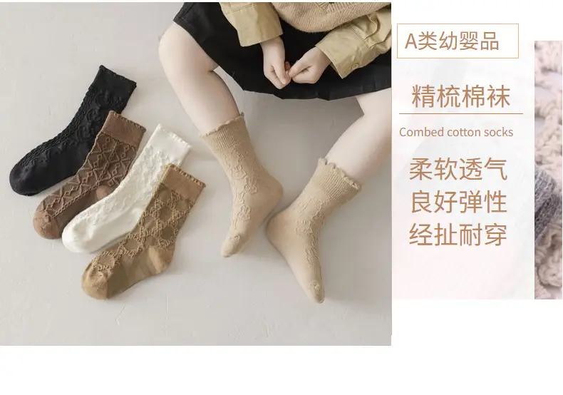 Girls White Lace Socks with Black Leather Shoes — feature 75