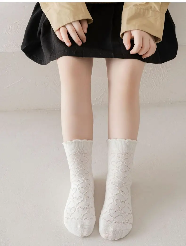 Girls White Lace Socks with Black Leather Shoes — feature 84