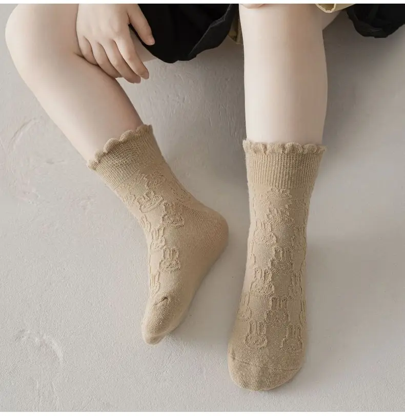 Girls White Lace Socks with Black Leather Shoes — feature 87