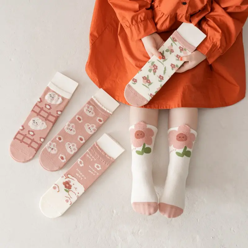 Girls White Lace Socks with Black Leather Shoes