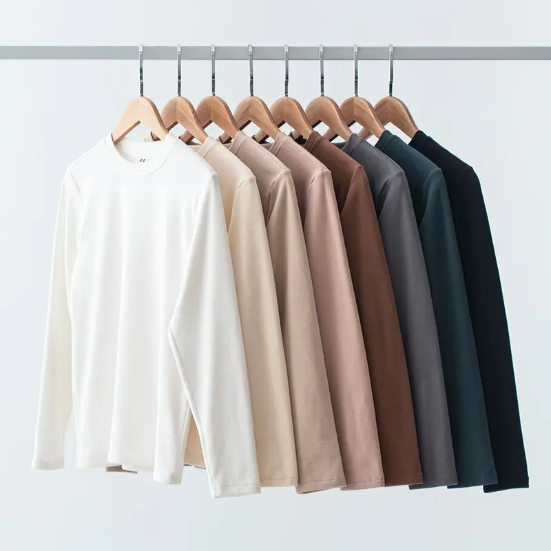 German Velvet Long Sleeve T-Shirt Beige - Image 11