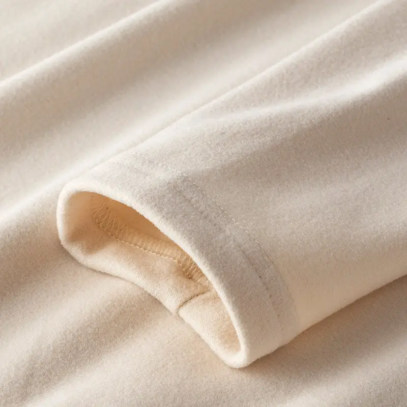 German Velvet Long Sleeve T-Shirt Beige - Image 14