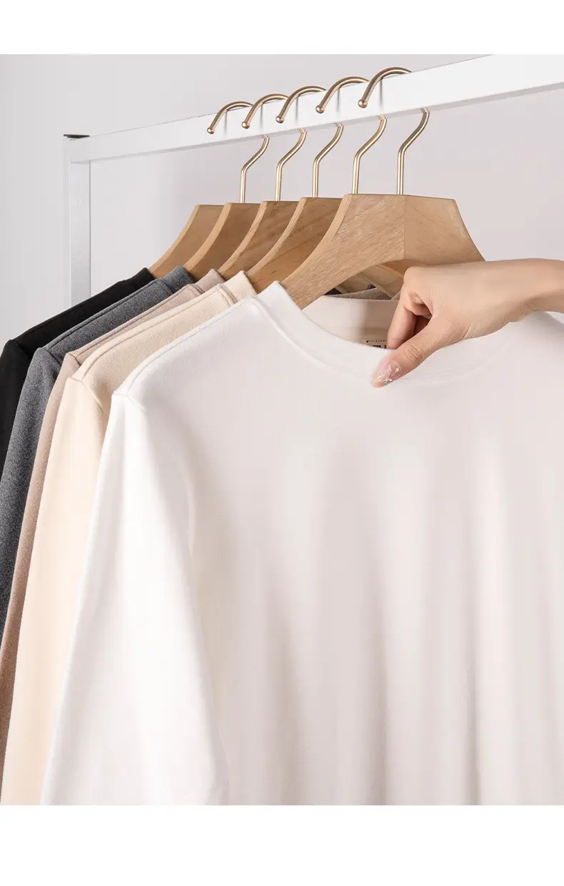German Velvet Long Sleeve T-Shirt Beige — feature 11