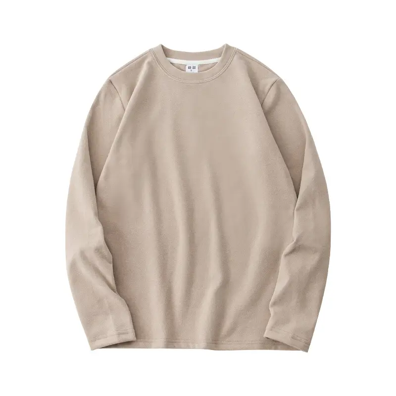 German Velvet Long Sleeve T-Shirt Beige - Image 3