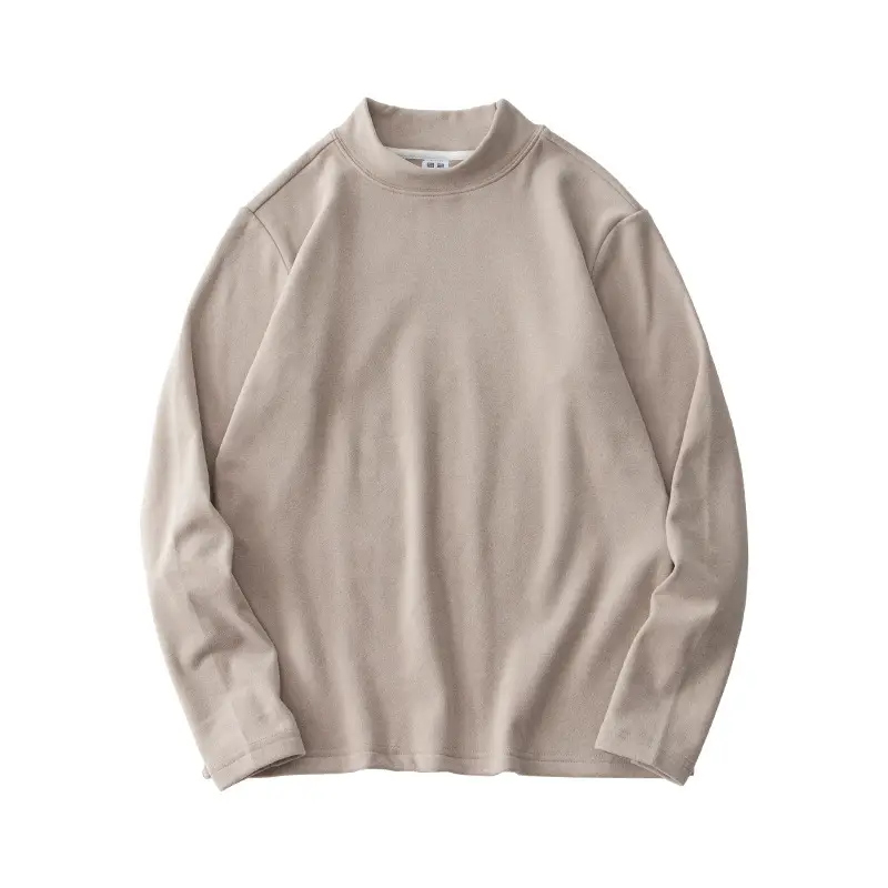 German Velvet Long Sleeve T-Shirt Beige - Image 8