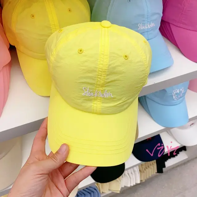 Blue Letter Embroidered Women's Summer Cap
