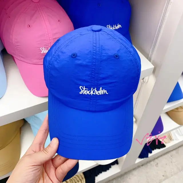 Blue Letter Embroidered Women's Summer Cap