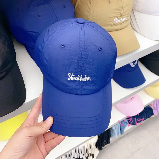 Blue Letter Embroidered Women's Summer Cap