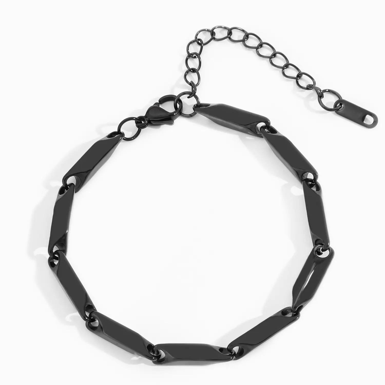 Gold Beveled Rhombus Chain Bracelet for Men Women - Image 3