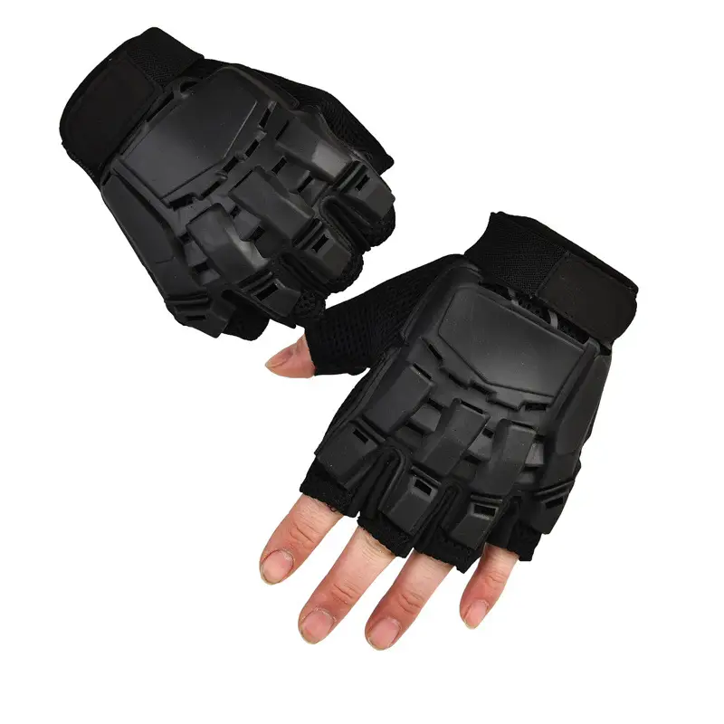 Black Half-Finger Tactical Gloves for Outdoor Sports - Image 3
