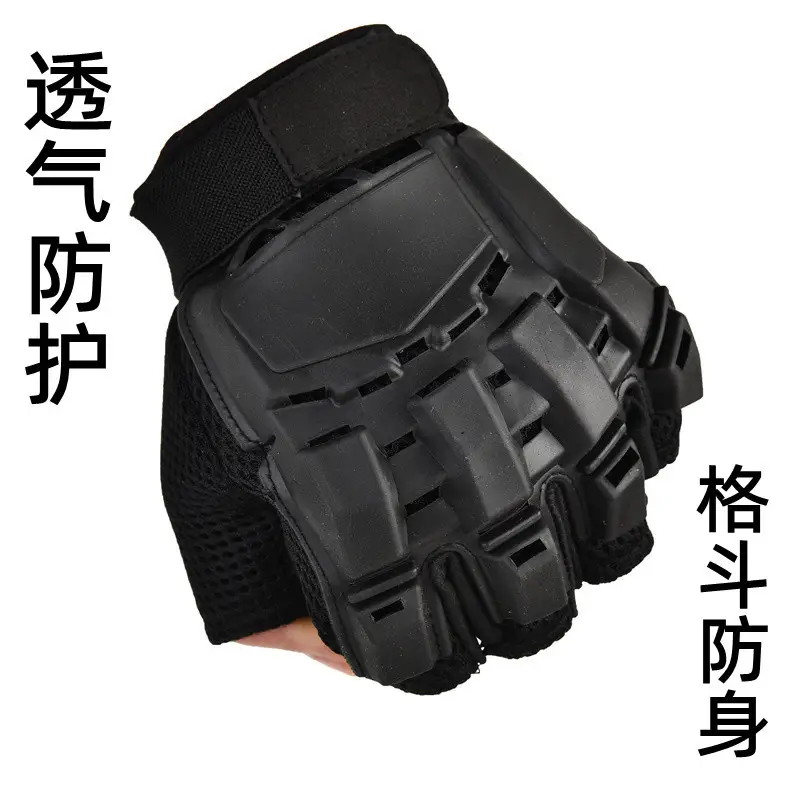 Black Half-Finger Tactical Gloves for Outdoor Sports - Image 5