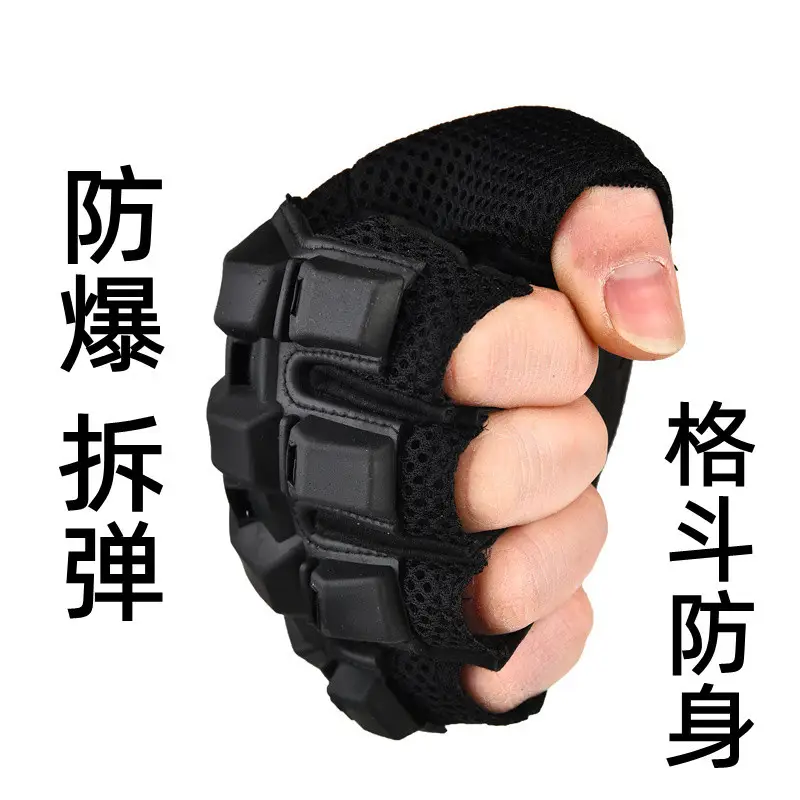 Black Half-Finger Tactical Gloves for Outdoor Sports - Image 6