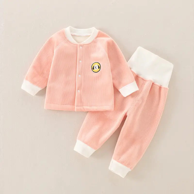 Baby Fleece Lined Warm Set Yellow White - Image 2