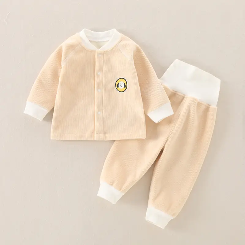 Baby Fleece Lined Warm Set Yellow White - Image 4