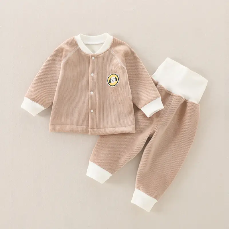 Baby Fleece Lined Warm Set Yellow White - Image 5