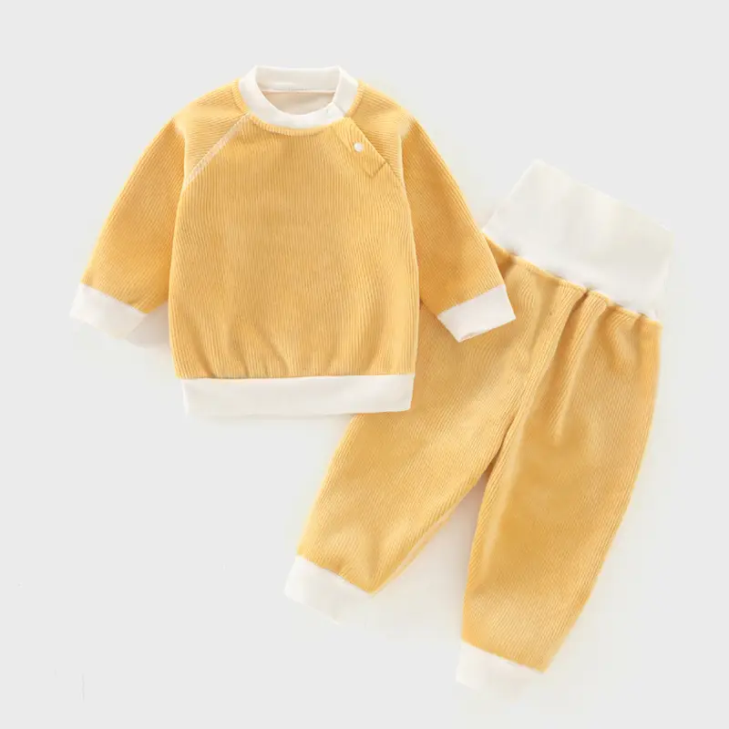 Baby Fleece Lined Warm Set Yellow White - Image 8